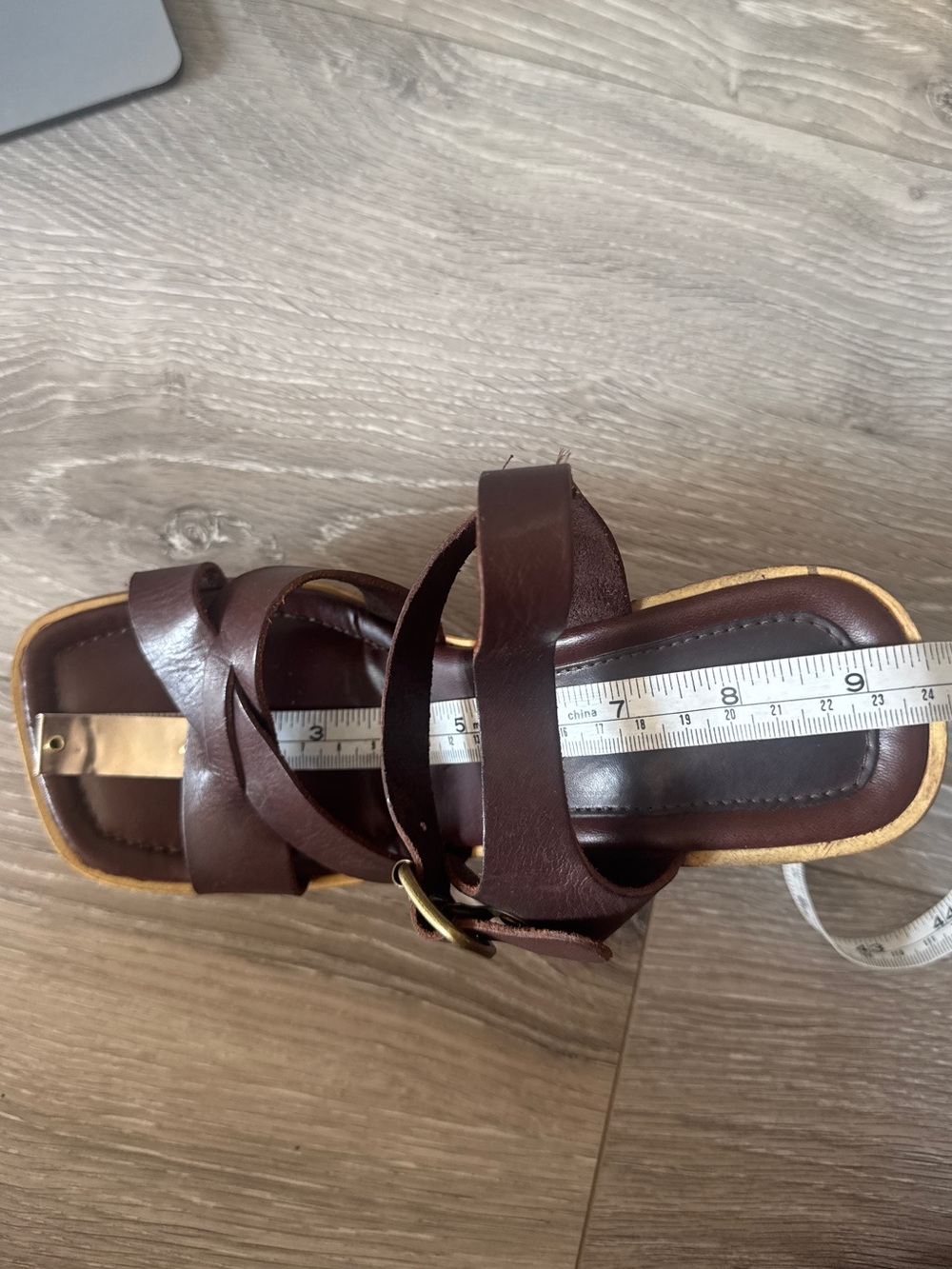 Vintage Y2K Aldo Brown Leather Cork Platform Heels Sandals Sz 8 / 38 Bratz vibes - Picture 13 of 14